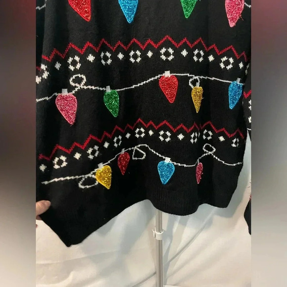 You look ugly today, glitter fairy light Christmas sweater size extra large B2 - Picture 3 of 9